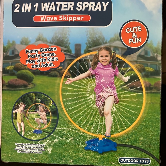 Kids Waterπ¦2 in 1 Sprinklersπ¦Toy w Circle & Crossbar Rotating Sprayπ¦Nozzles - Picture 2 of 8